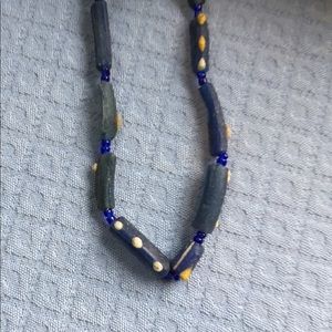 Ancient Egyptian Blue Glass Beaded Necklace